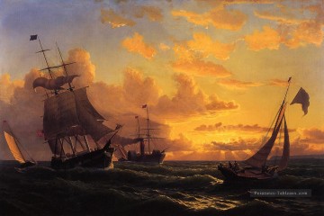 Brise fraîche de Sandy Hook Bateau paysage marin William Bradford Peinture à l'huile